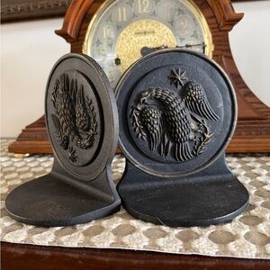 Black Cast Iron Eagle Bookends